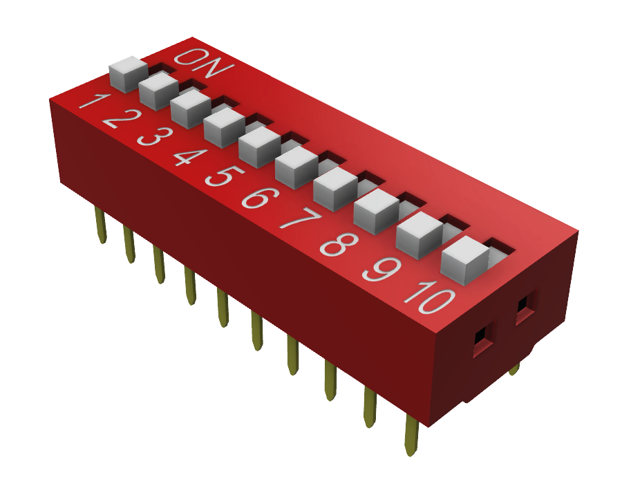 DIP Switch / Interruptor de posiciones Rojo