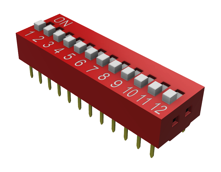 DIP Switch / Interruptor de posiciones Rojo