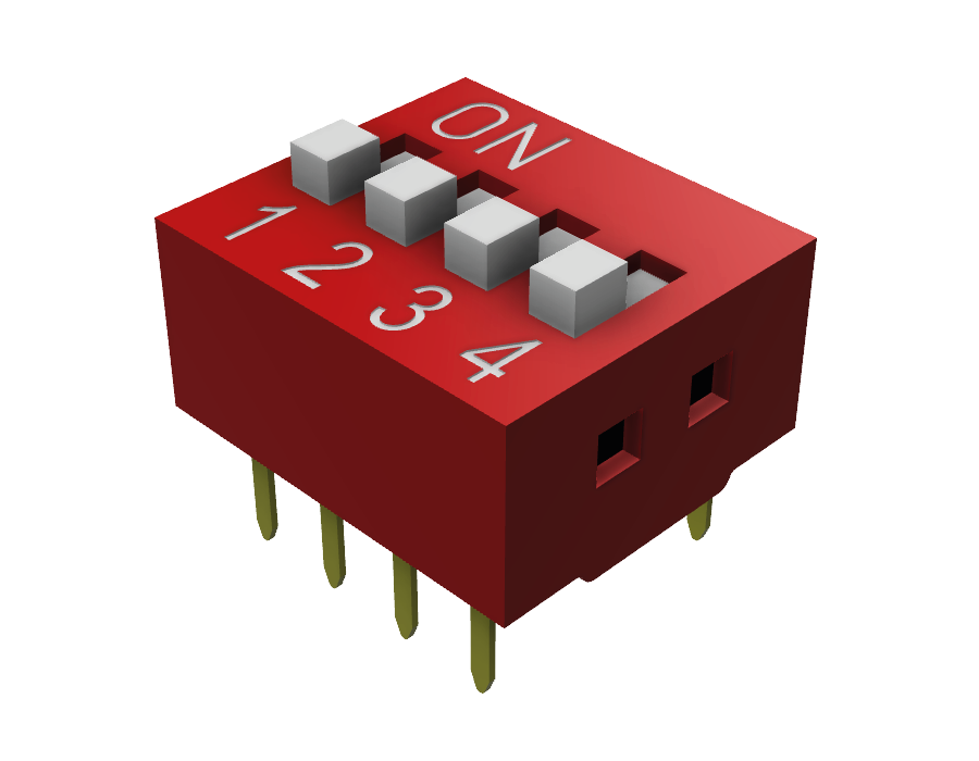 DIP Switch / Interruptor de posiciones Rojo