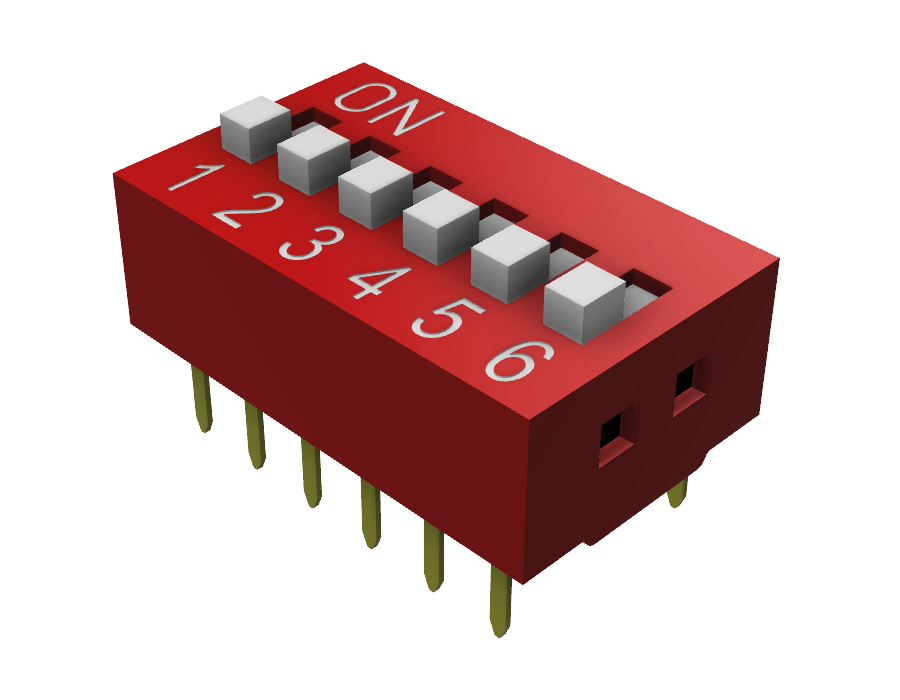 DIP Switch / Interruptor de posiciones Rojo