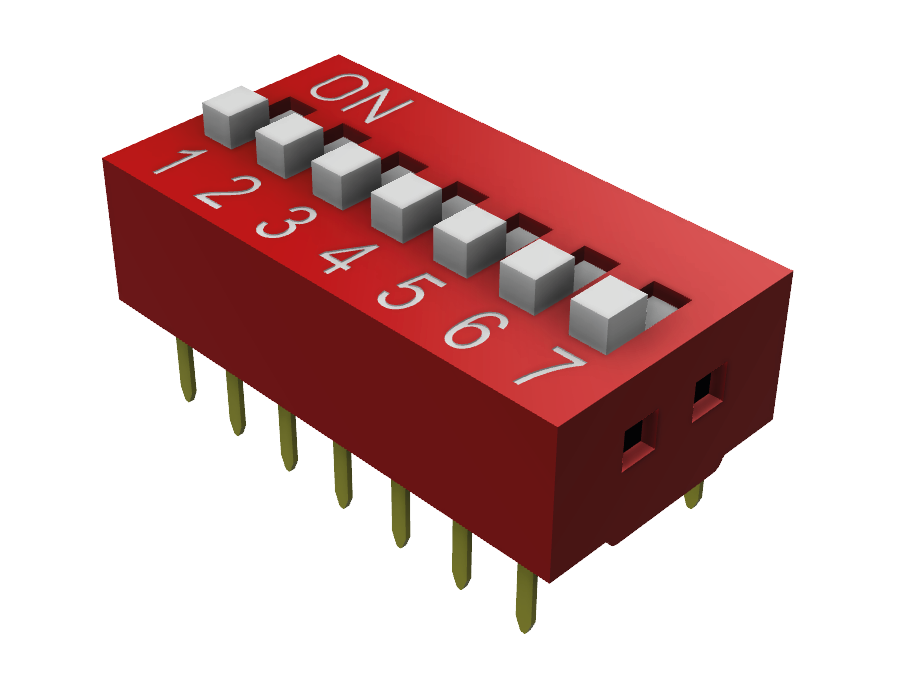 DIP Switch / Interruptor de posiciones Rojo