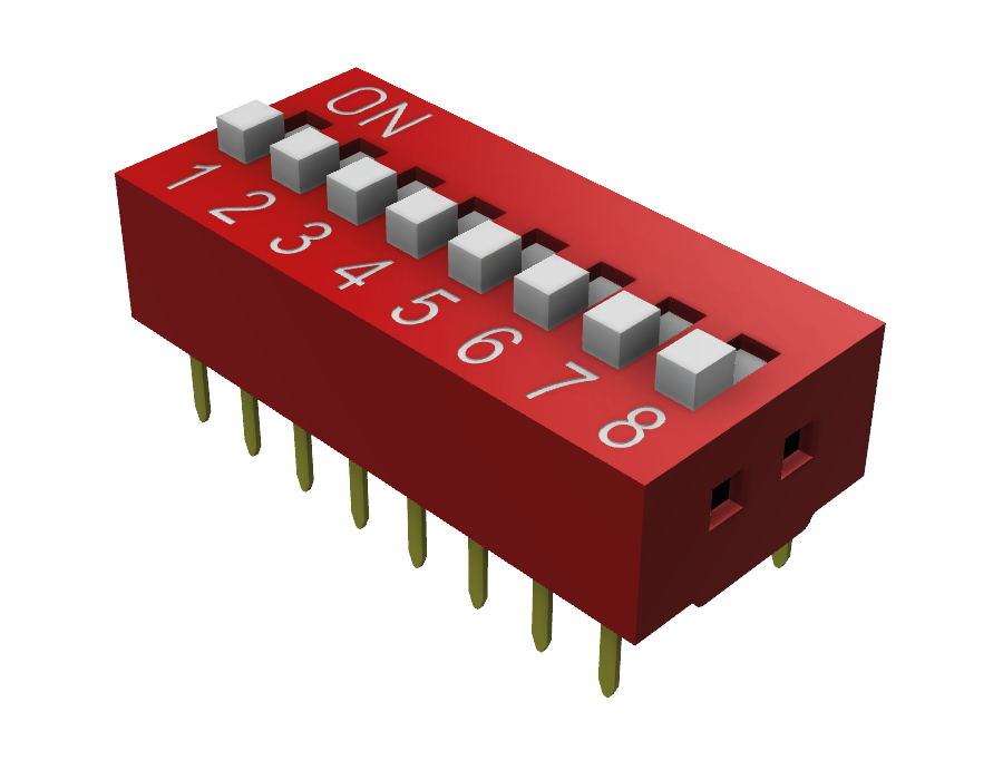DIP Switch / Interruptor de posiciones Rojo