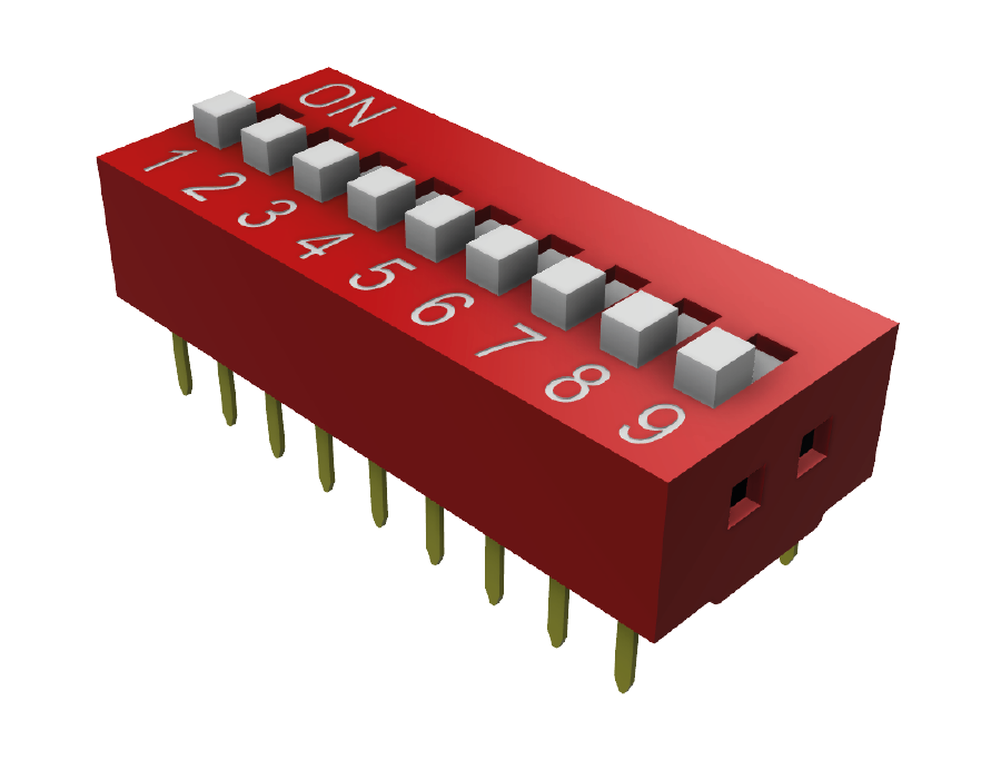 DIP Switch / Interruptor de posiciones Rojo
