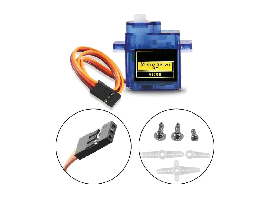 Micro servomotor SG90S piñonería plástica
