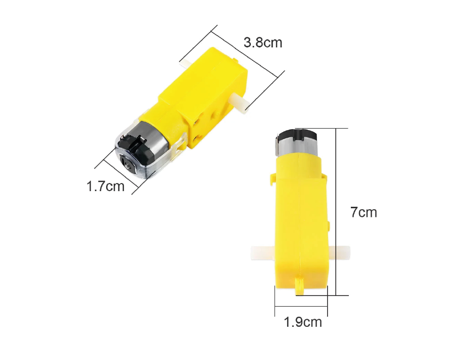 Motorreductor amarillo 6VDC 200RPM