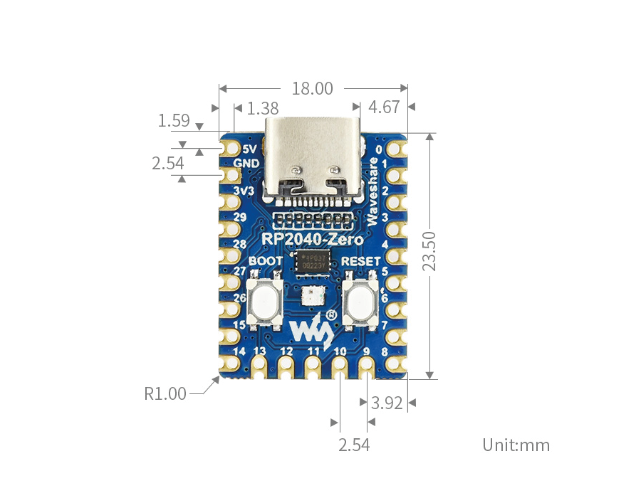 RP2040 Zero – Raspberry Pi Pico RP2040 USB C