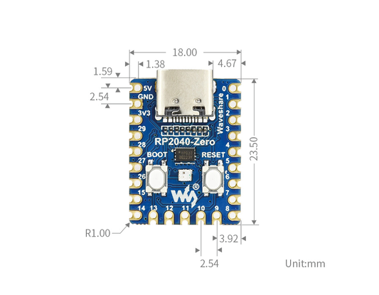 RP2040 Zero – Raspberry Pi Pico RP2040 USB C