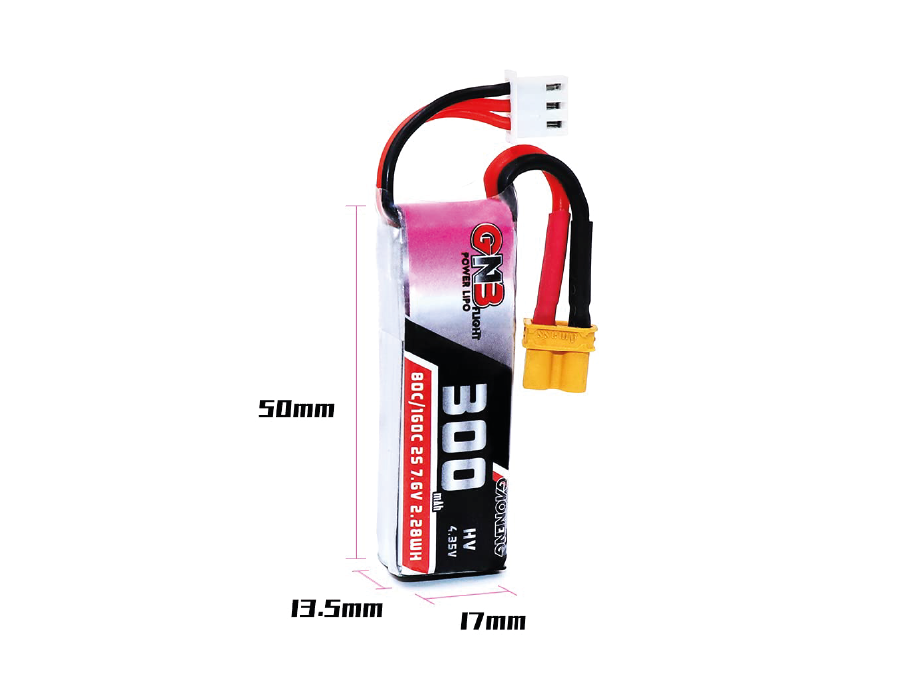 Batería Gaoneng GNB LiPo 300mAh 3S 80 ~ 160C con conector XT30