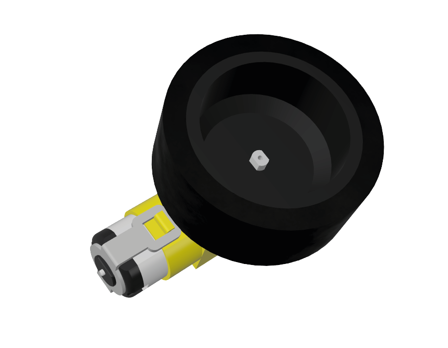 Rueda grande para motorreductor amarillo