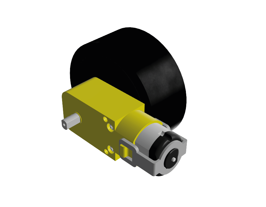 Rueda grande para motorreductor amarillo