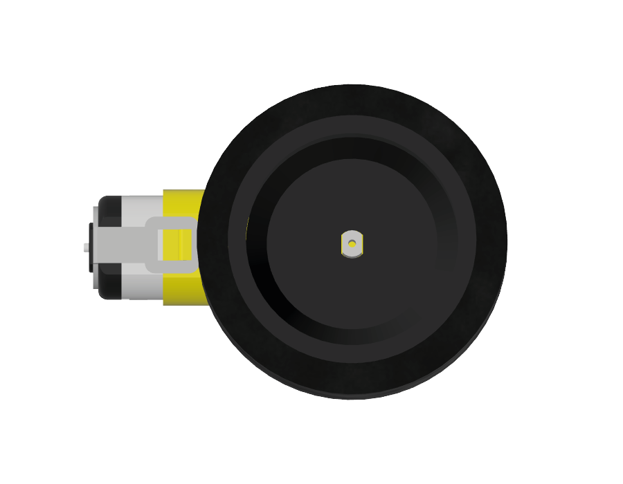 Rueda grande para motorreductor amarillo